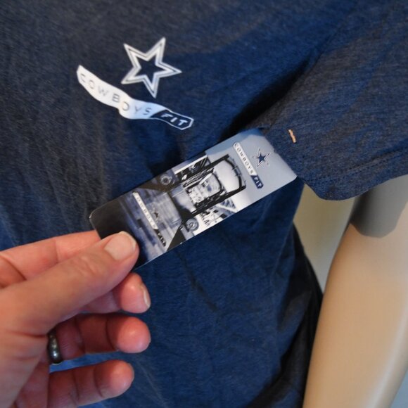 Dallas Cowboys Cowboy FIT NFL V Neck Women's Blue Heather TEE NWT - Picture 4 of 6